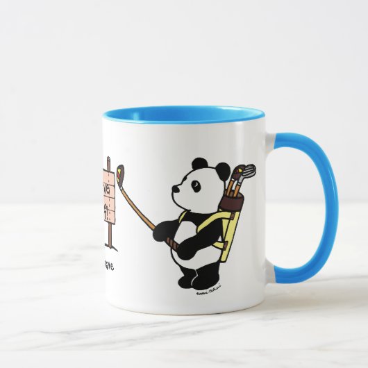 Gepersonaliseerde Kawaii Panda Golfer Mok (Rechts)