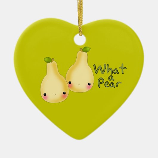 Gepersonaliseerde Kawaii Pear Ornament (Voorkant)