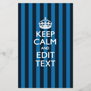 Gepersonaliseerde KEEP CALM Uw tekst op blauwe str Flyer