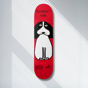 Gepersonaliseerde "Keep Out" Dog Room Sign Skateboard
