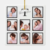 Gepersonaliseerde Keepomwille Familie Foto Collage Keramisch Ornament (Achterkant)