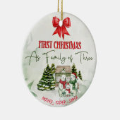 Gepersonaliseerde Keramische Kerst Ornament – Fami (Rechts)