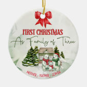 Gepersonaliseerde Keramische Kerst Ornament – Fami (Voorkant)