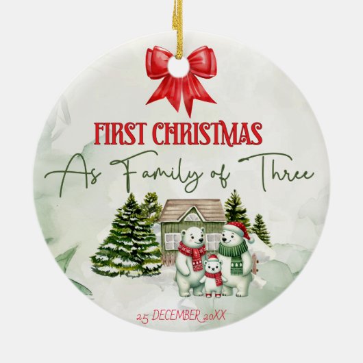 Gepersonaliseerde Keramische Kerst Ornament – Fami (Achterkant)