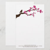 Gepersonaliseerde kersen bloesem-vogelbenodigdhede briefpapier (Voorkant / Achterkant)
