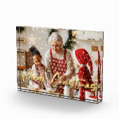 Gepersonaliseerde Kerst Acryl Fotoblok (Rechts)