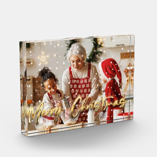 Gepersonaliseerde Kerst Acryl Fotoblok (Links)