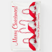 Gepersonaliseerde Kerst Banner Snoep Canes Snowbal (Verticaal)