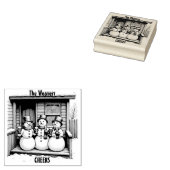 Gepersonaliseerde Kerst "Cheers" Rubberstempel (Gestempeld)