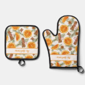 Gepersonaliseerde Kerst Citrus Spice Ovenwant & Pannenlap Set (Voorkant)