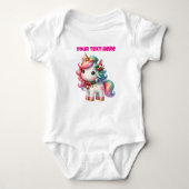 Gepersonaliseerde Kerst Eenhoorn Baby Bodysuit (Voorkant)