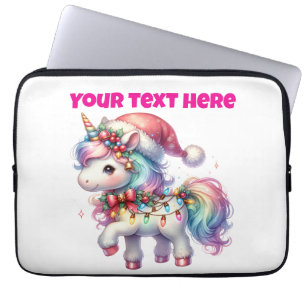 Gepersonaliseerde Kerst Eenhoorn Laptoptas 13" Laptop Sleeve