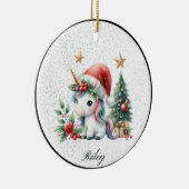 Gepersonaliseerde Kerst Eenhoorn Ornament (Rechts)