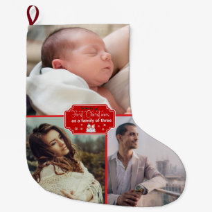 Gepersonaliseerde Kerst "Eerste Kerstgezin" Grote Kerstsok