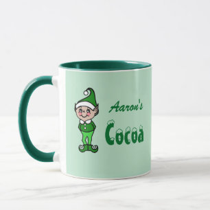 Gepersonaliseerde Kerst Elf Cacao Mok Gift
