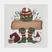 Gepersonaliseerde kerst elf glas ornament (Achterkant)