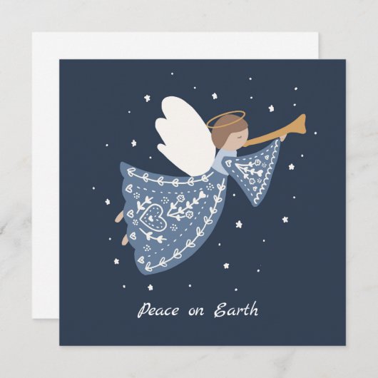Gepersonaliseerde Kerst Engel Vakantie Vrede Aarde Kaart (Voorkant / Achterkant)
