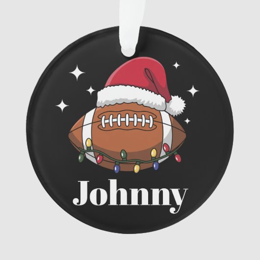 Gepersonaliseerde Kerst Football Winter Sport Team Ornament (voorkant)