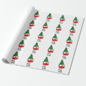 Gepersonaliseerde kerst Gnome met een geschenkdoos Cadeaupapier (Uitgerold)