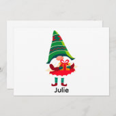 Gepersonaliseerde kerst Gnome met een geschenkdoos Feestdagenkaart (Voorkant / Achterkant)