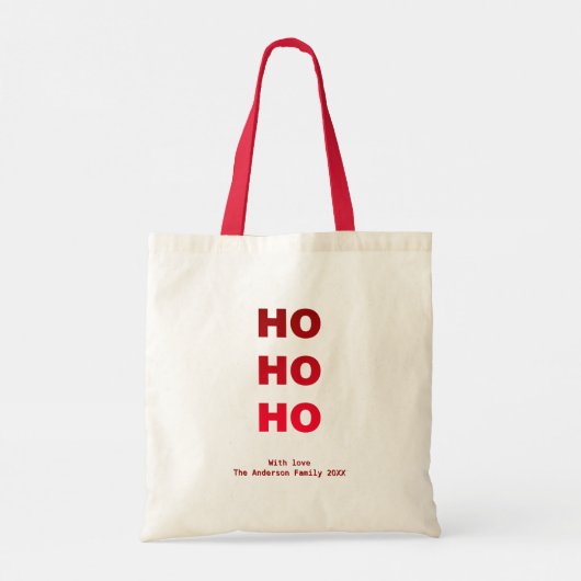Gepersonaliseerde Kerst Ho Ho Ho Ho Ho Tote Bag (Achterkant)