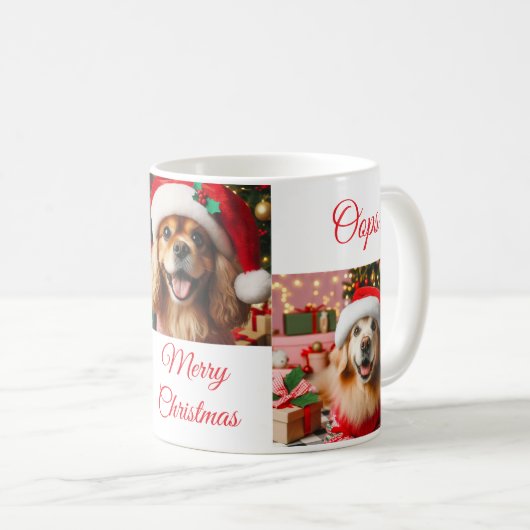 Gepersonaliseerde Kerst Hond Mokken/Koffie mok (Voorkant rechts)