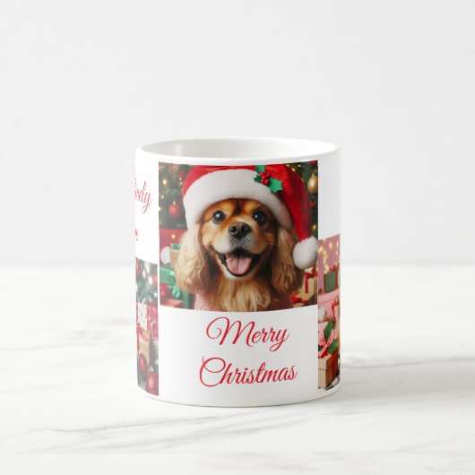 Gepersonaliseerde Kerst Hond Mokken/Koffie mok (Center)