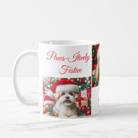 Gepersonaliseerde Kerst Hond Mokken/Koffie mok (Links)