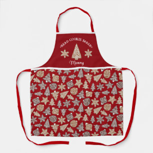 Gepersonaliseerde Kerst Hoofd Cookie Baker Custom Schort