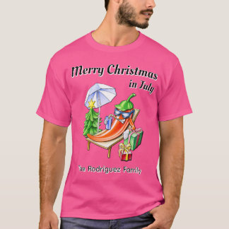 Gepersonaliseerde kerst in juli Chili Art Holiday T-shirt