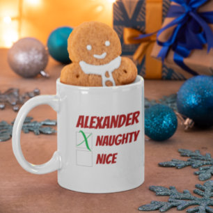 Gepersonaliseerde kerst in Naughty of Nice Koffiemok