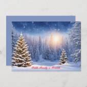 Gepersonaliseerde Kerst Kaarten Snowy Winterland (Voorkant / Achterkant)