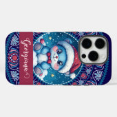 Gepersonaliseerde Kerst Kawaii Beer Dot Mandala Case-Mate iPhone Case (Achterkant (horizontaal))
