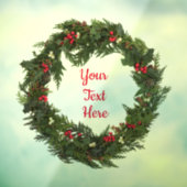Gepersonaliseerde kerst krans venster Sticker (Vel 3)