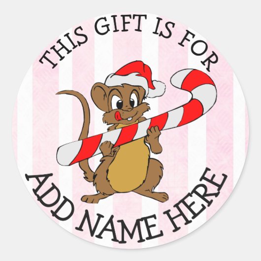 Gepersonaliseerde Kerst Labels Schattigee Vakantie (Voorkant)