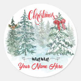 Gepersonaliseerde Kerst Mama Vakantie Custom Mothe Ronde Sticker