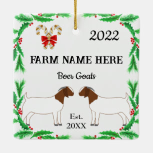 Gepersonaliseerde kerst met Boerderij van boer Keramisch Ornament