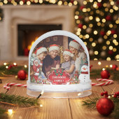 Gepersonaliseerde Kerst met Familiefoto en Naam Sneeuwbol