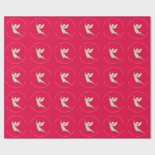 Gepersonaliseerde kerst met pretentieuze feestdage cadeaupapier (Vlak)