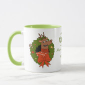 Gepersonaliseerde kerst Mok met rendieren | Vakant (Links)