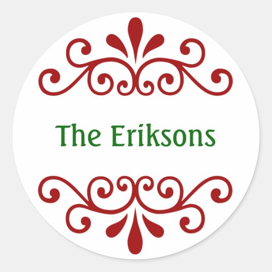 Gepersonaliseerde kerst naam stickers (Voorkant)