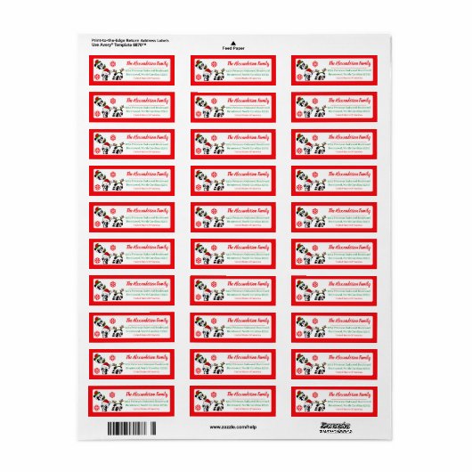 Gepersonaliseerde kerst panda's Adresetiketten Etiket (Full Sheet)