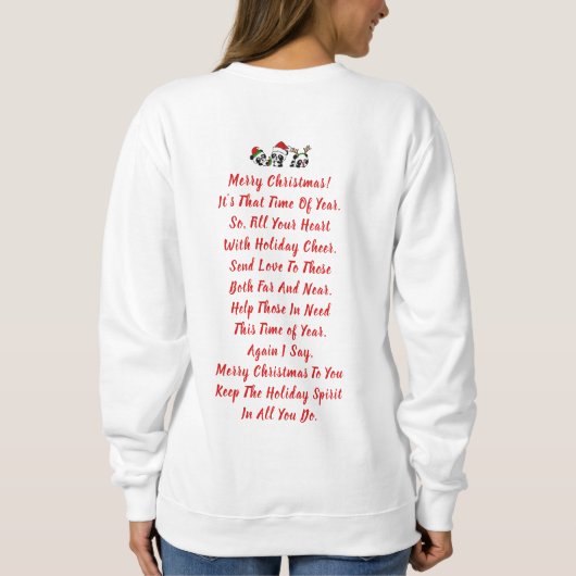 Gepersonaliseerde kerst panda's lange mouw trui (Achterkant)