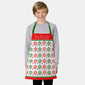 Gepersonaliseerde Kerst Pepermunt Snoep Schort (Gedragen)