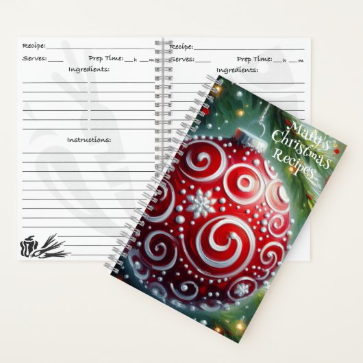 Gepersonaliseerde kerst recept boek Ornament kunst (Binnen)