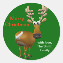 Gepersonaliseerde kerst rendier cadeau Label / lab