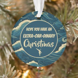 Gepersonaliseerde kerst roeien grappig acryl ornament