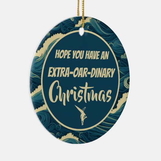 Gepersonaliseerde kerst roeien grappig Ornament (Rechts)