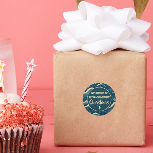 Gepersonaliseerde kerst roeien grappig ronde sticker (Feest)