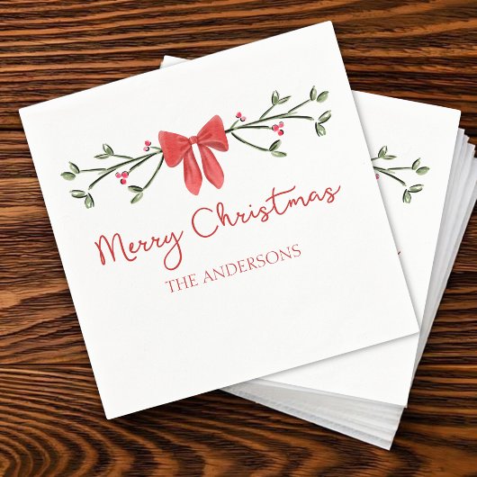 Gepersonaliseerde Kerst Schattigee Coquette Bow Tr Servet